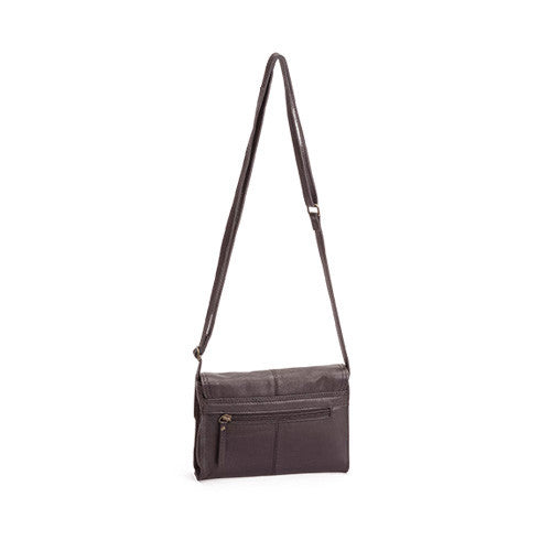 House of Nordic Leather Flap Bag Small Dark Brown image 1