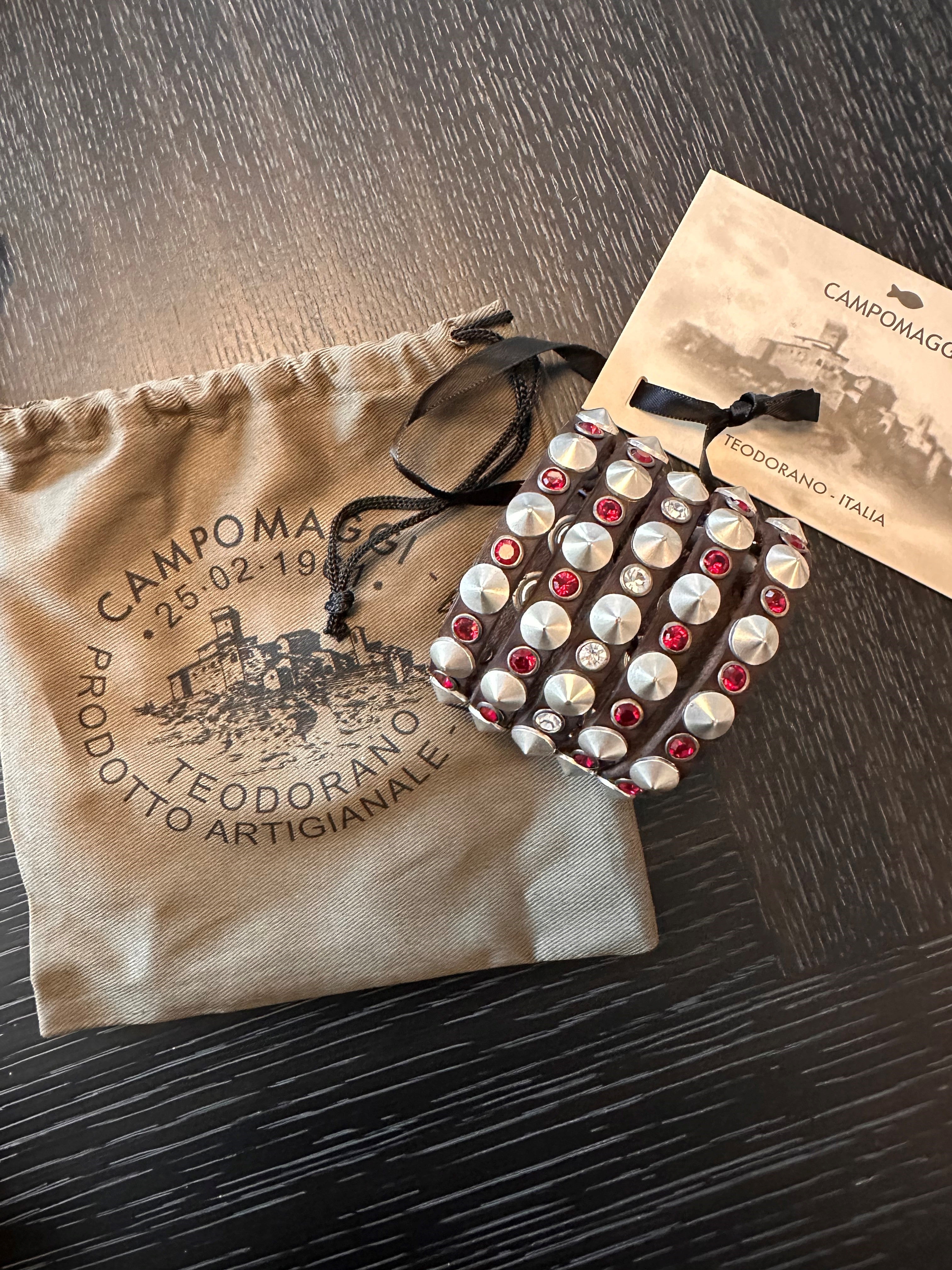 Campomaggi AFRODITE större armband i läder med nitar image 0