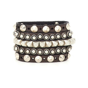 Campomaggi LIRI armband i  läder med nitar image 3