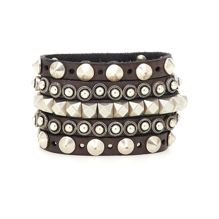 Campomaggi LIRI armband i  läder med nitar image 3