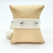 HEARTS uttalande armband vävt, broderat image 1