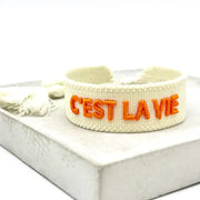 C´EST LA VIE vävt budskapsarmband image 1