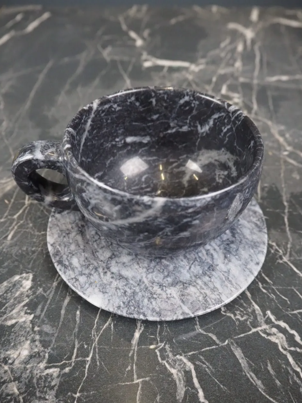 Mirabel Marble cup & saucer black Filipiniana image 4