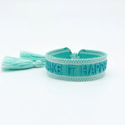 MAKE IT HAPPEN uttalande armband vävt, broderat image 2