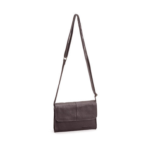 House of Nordic Leather Flap Bag Small Dark Brown image 0