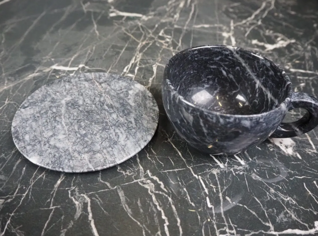 Mirabel Marble cup & saucer black Filipiniana image 3