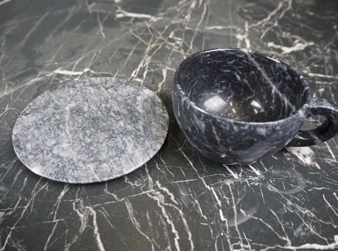 Mirabel Marble cup & saucer black Filipiniana image 3