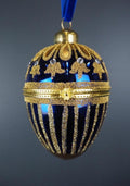 Filipiniana Glass egg box blue 8,5 cm image 0