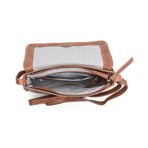 House of Nordic Leather Flap Bag Small Brown image 2