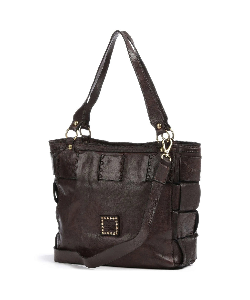Campomaggi Shoppingbag EDERA i svart vävt läder image 1