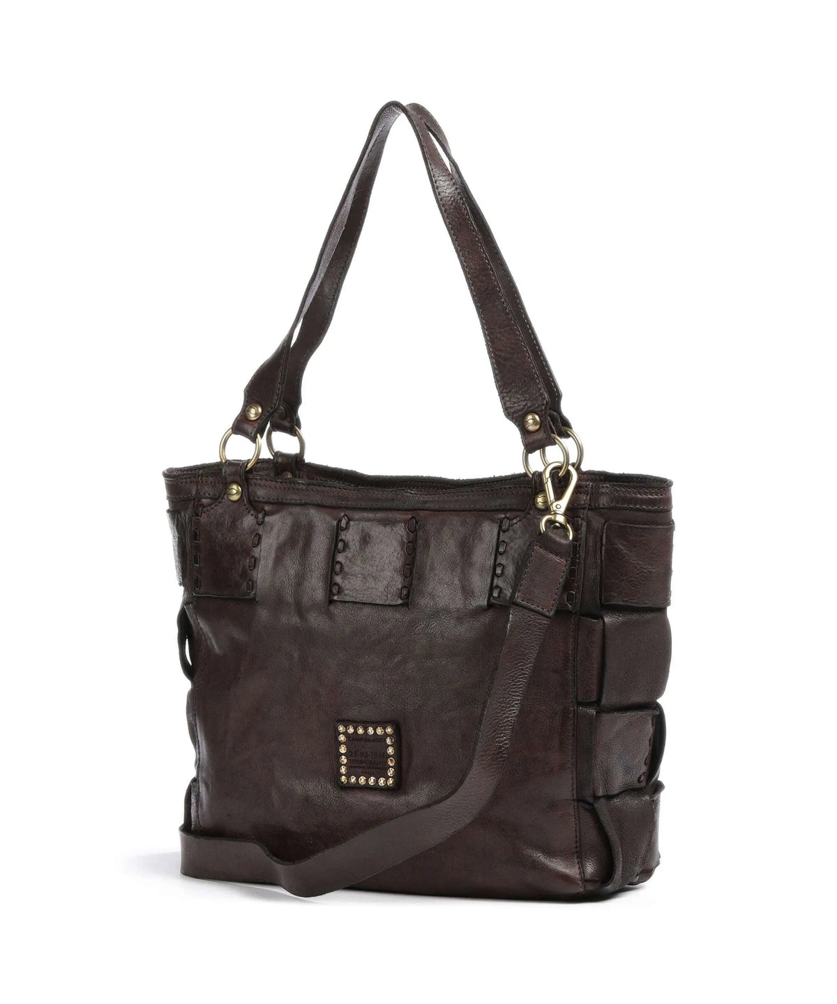 Campomaggi Shoppingbag EDERA i svart vävt läder image 1