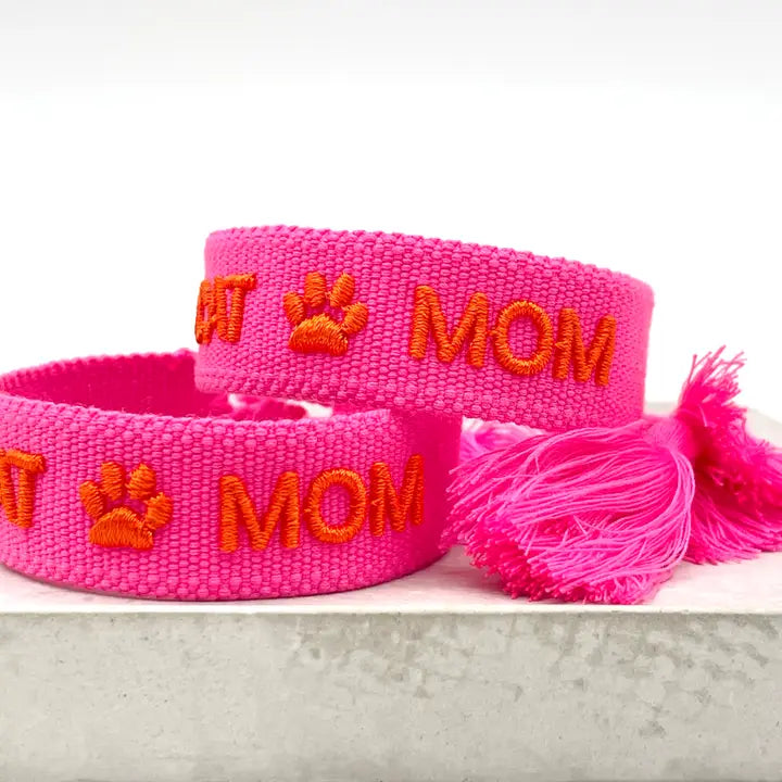 CAT MOM Budskapsarmband, broderat image 2