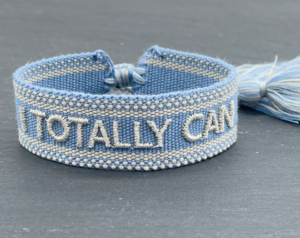 I TOTALLY CAN uttalande armband vävt, broderat image 2
