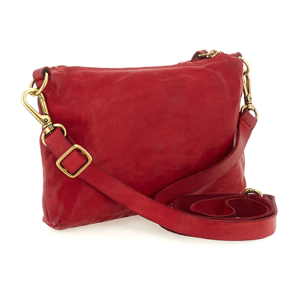 Campomaggi Crossbody-Väska "GRETA" i Rött Läder framsida