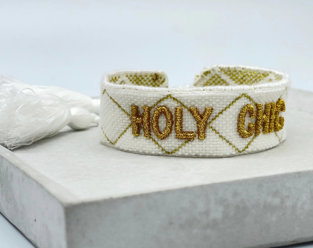 HOLY CHIC uttalande armband vävt, broderat image 1