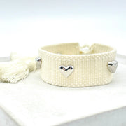 HEARTS uttalande armband vävt, broderat image 2