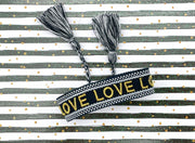 LOVE LOVE LOVE uttalande armband vävt, broderat image 0