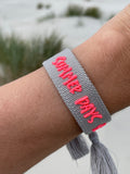SUMMER DAYS uttalande armband med budskap, vävt, broderat image 0