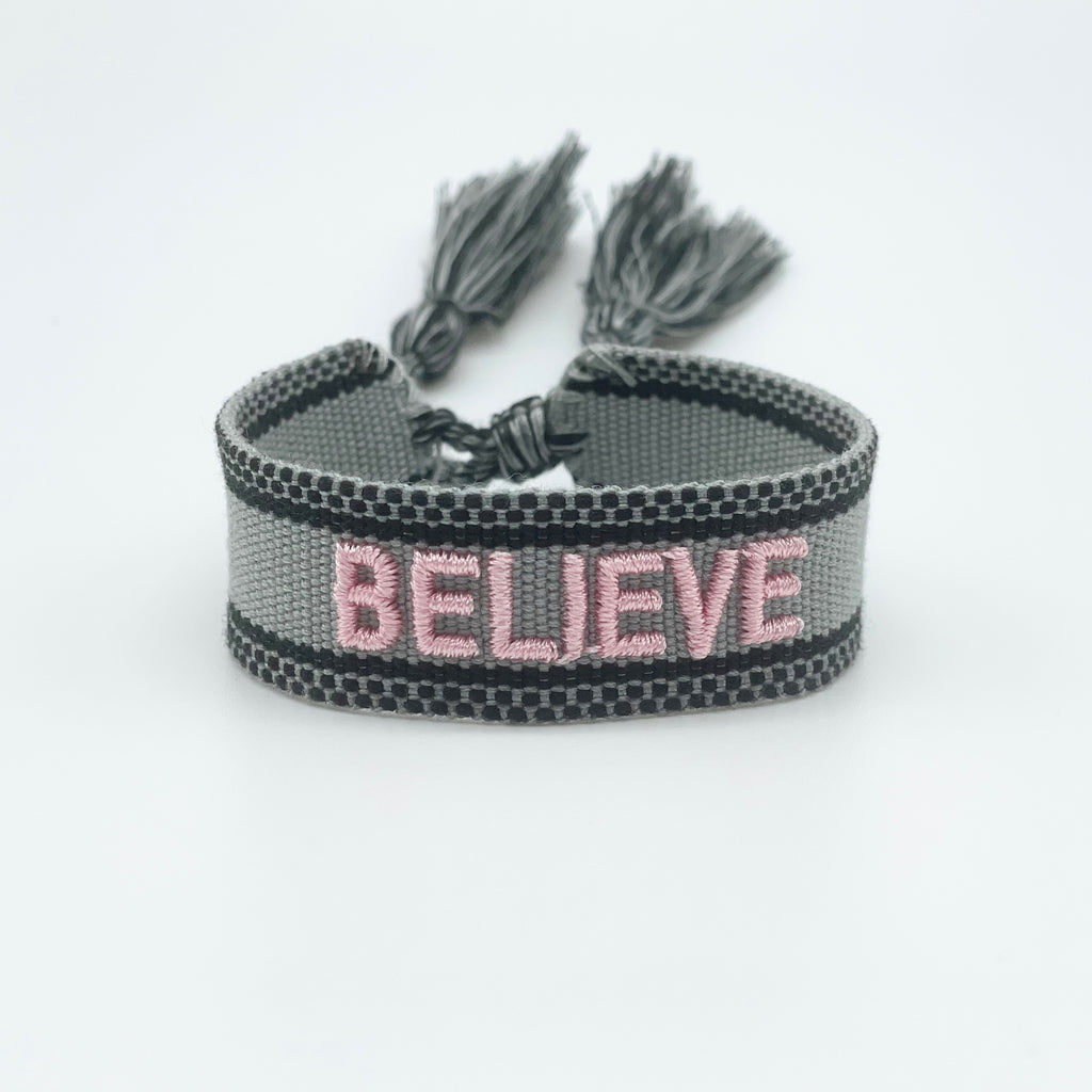 BELIEVE uttalande armband vävt, broderat image 3